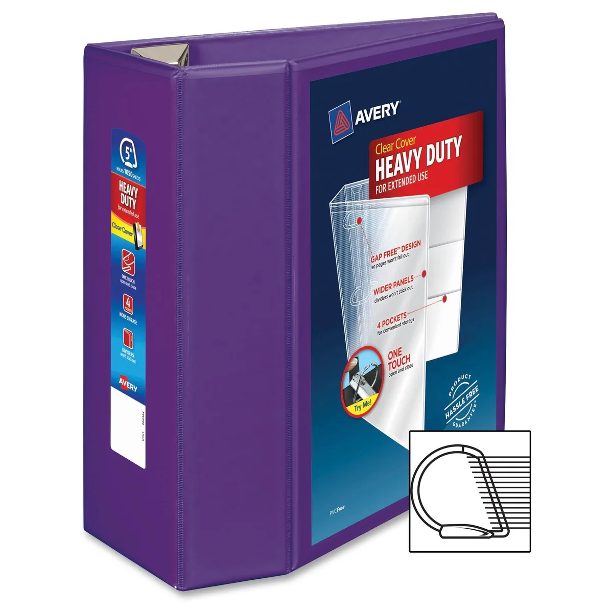 Avery Avery AVE79816 Heavy-Duty View Binder 5" Purple 1050 Sheets — product photo