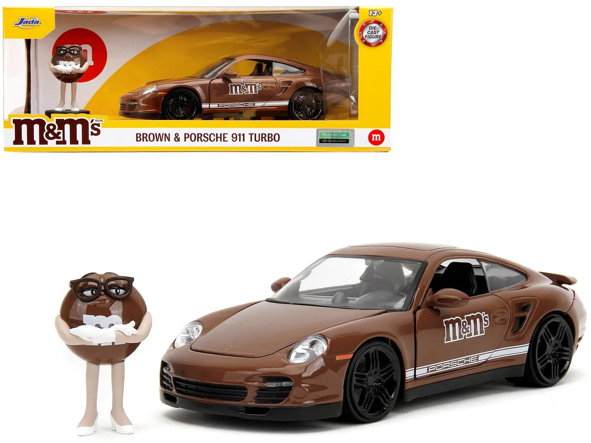 Jada Jada Porsche 911 Turbo M&amp;M Brown 1/24 Diecast Car — product photo