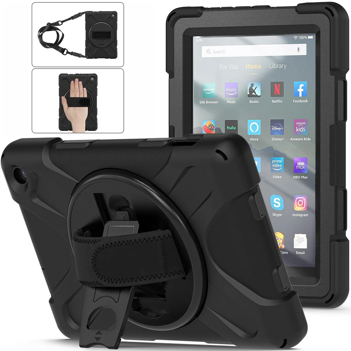 BONAEVER BONAEVER Shockproof Case for Amazon Fire 7 12th Gen 2022 Black — product photo