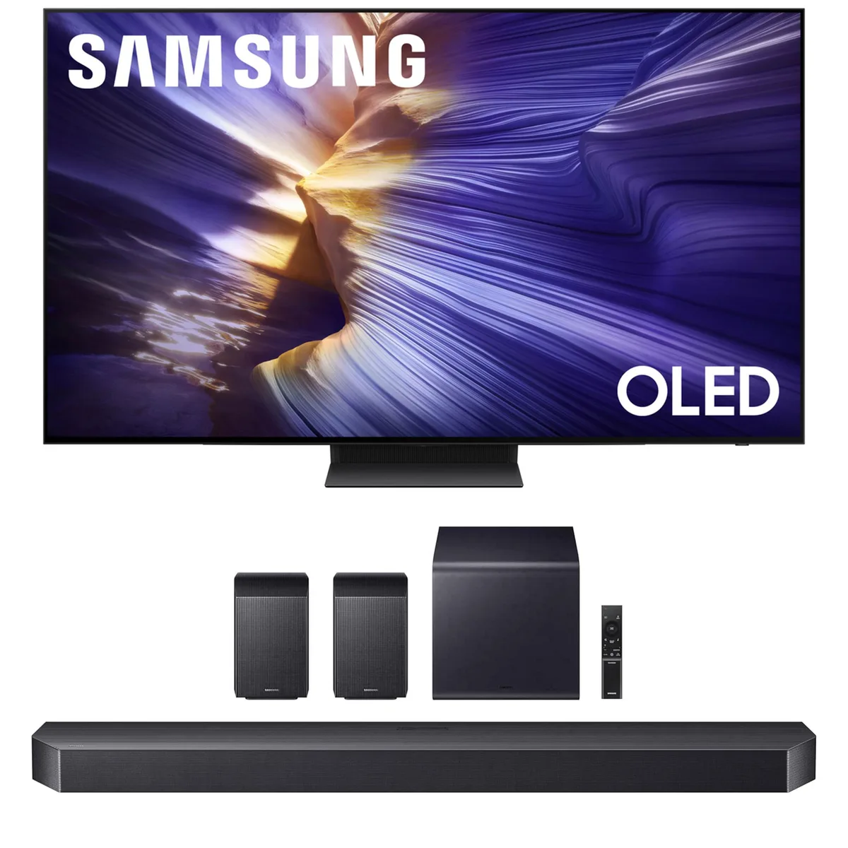 SAMSUNG SAMSUNG S90FA 77 Inch 4K OLED Smart TV with HW-Q990F 11.1.4 Ch Soundbar — product photo