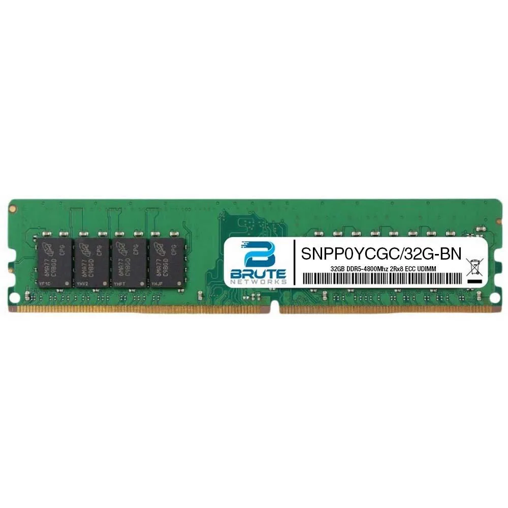 Brute Networks Brute Networks SNPP0YCGC/32G Dell 32GB DDR5-4800 2Rx8 ECC UDIMM server RAM — product photo