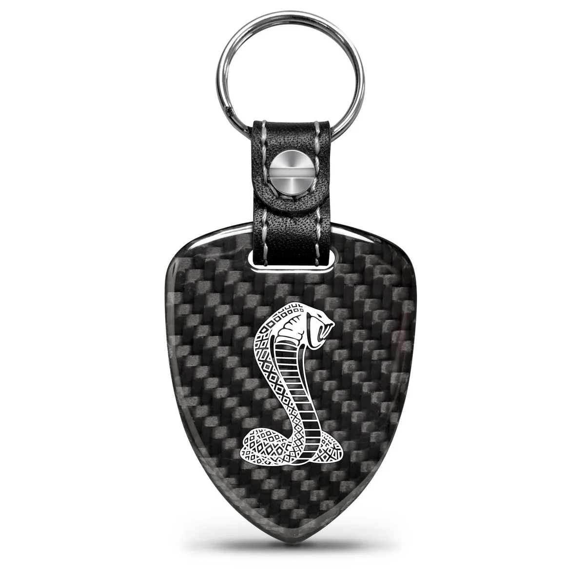 iPick Image, LLC iPick Image, LLC Ford Mustang Cobra Black Carbon Fiber Shield Key Chain — product photo
