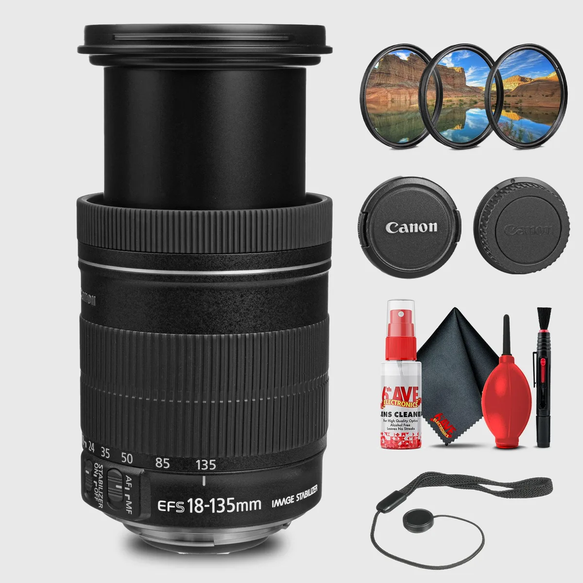 Canon Canon EF-S 18-135mm f/3.5-5.6 IS Lens w Filter Kit Cleaning Kit — product photo