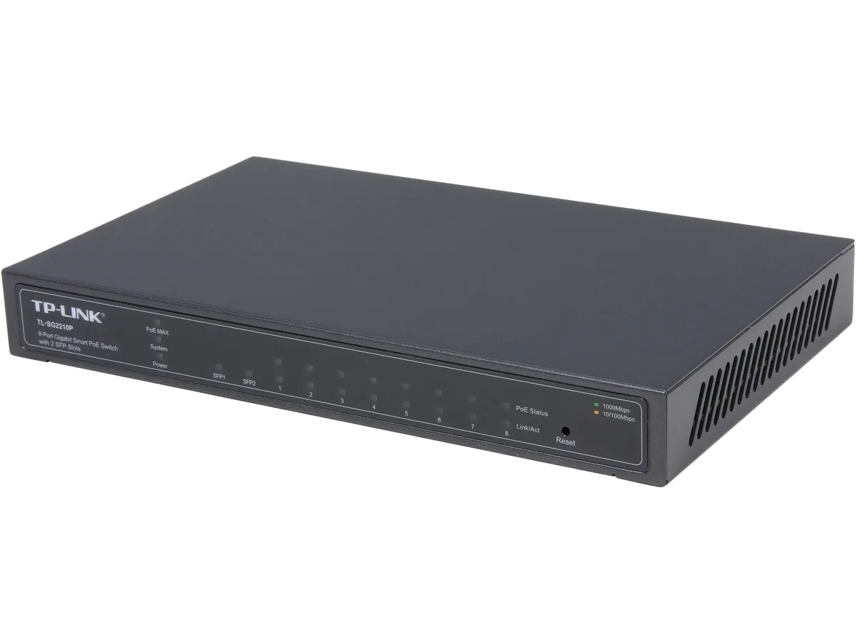 TP-Link TP-Link TL-SG2210P DUP 8-port Gigabit Smart PoE network switch with 2 SFP slots — product photo