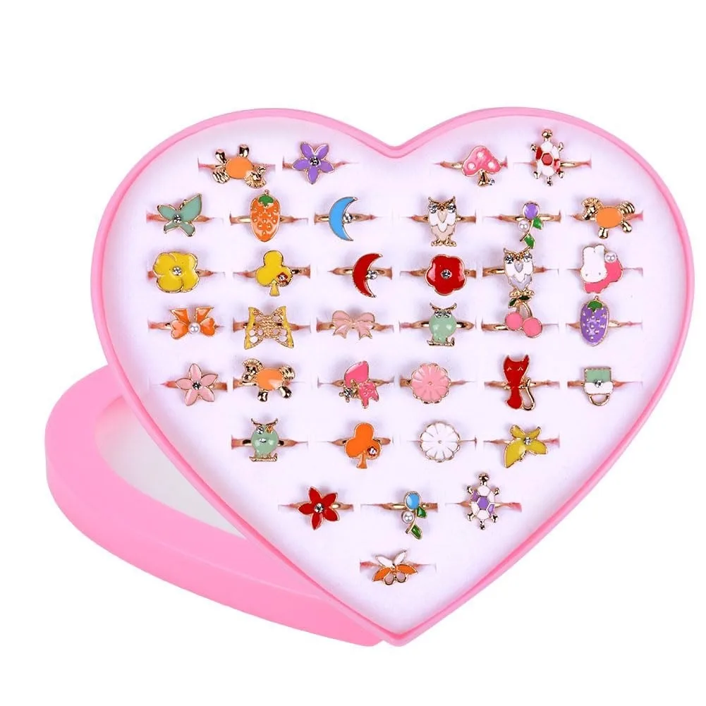  OSDUE 36pcs Little Girls Jewel Rings 15.5mm — product photo