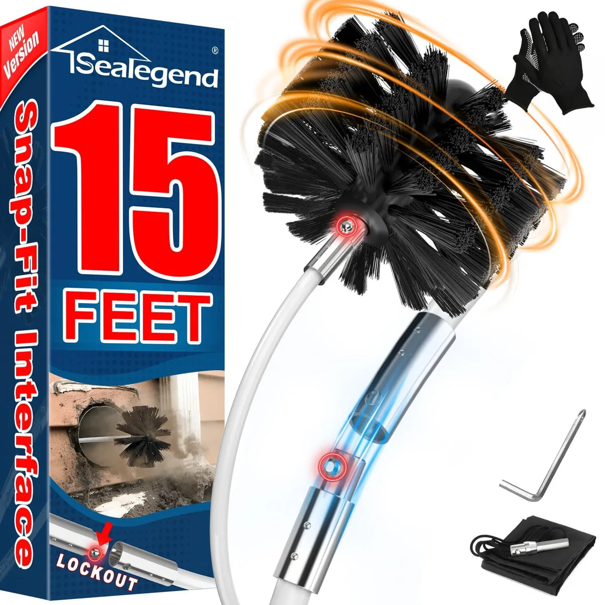 Metra dryer vent cleaning kit with eleven rods and drill attachment