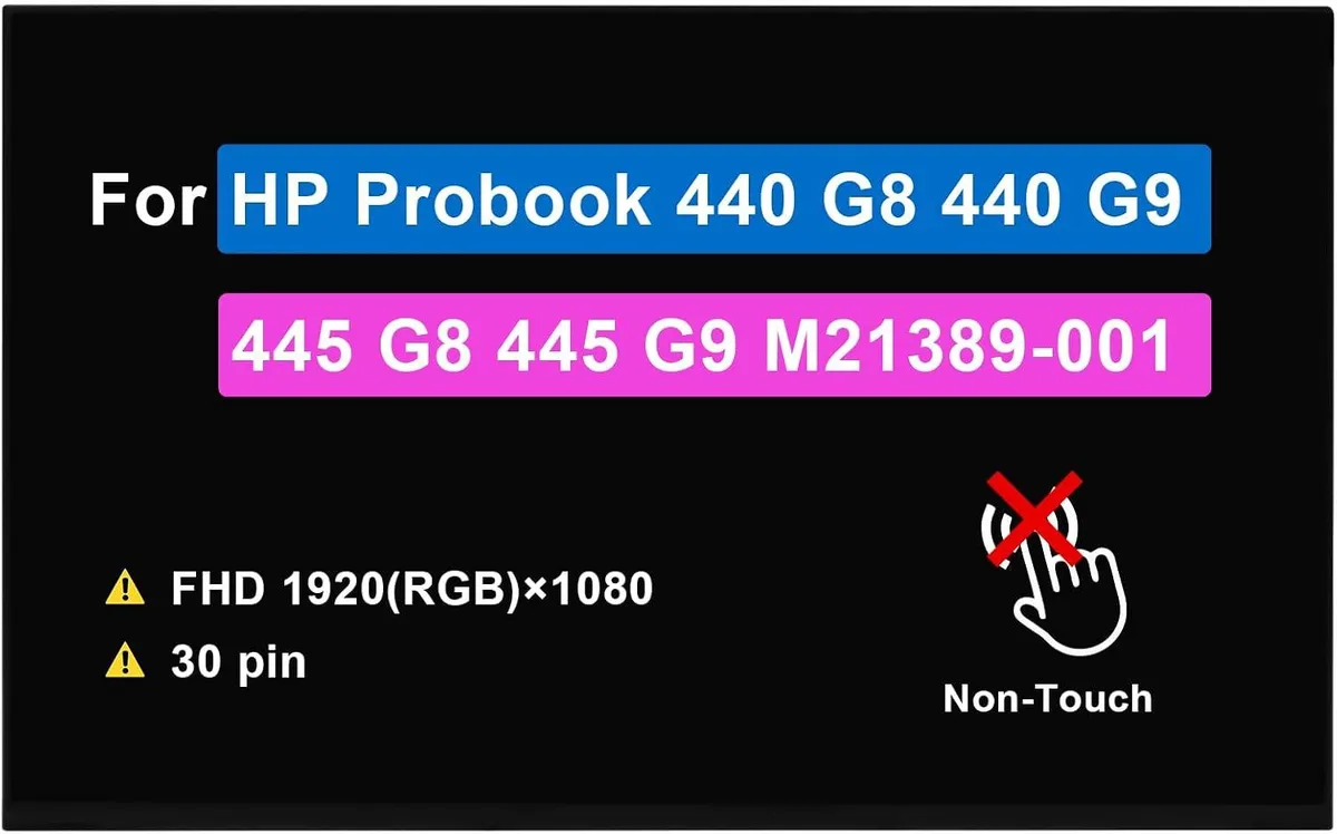 NUOLAISUN NUOLAISUN 14" FHD 1920x1080 30 pin 60Hz Non-Touch LCD for HP Probook 440 G8 G9 445 G8 G9 M21389-001 — product photo