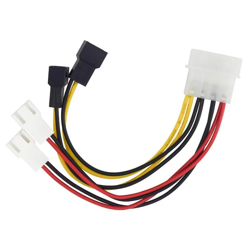 EN-Labs EN-Labs IDE243PIN6 Molex 4-pin to 4×3-pin fan power splitter cable 6in 20AWG — product photo