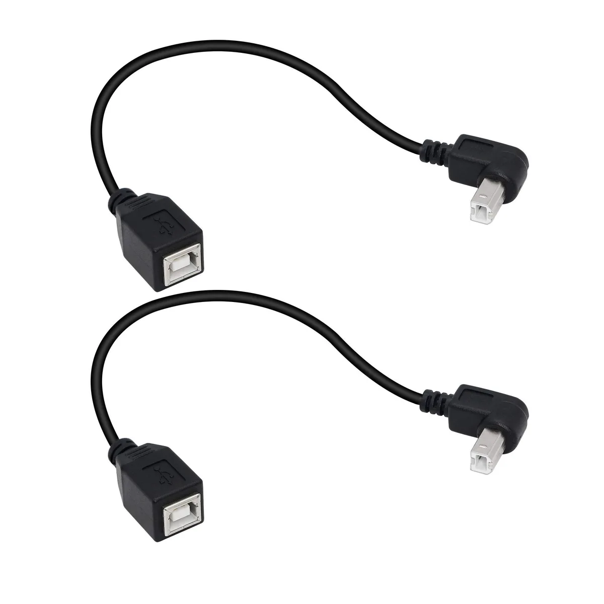 BUCIER BUCIER USB 2.0 Type-B Male-to-Female Extension Cable 25 cm 2-Pack — product photo