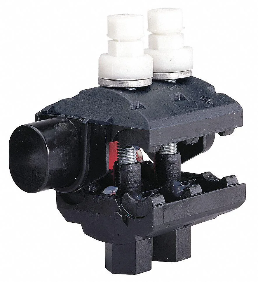 Black Buchanan insulation displacement connector, 3.9 inches long
