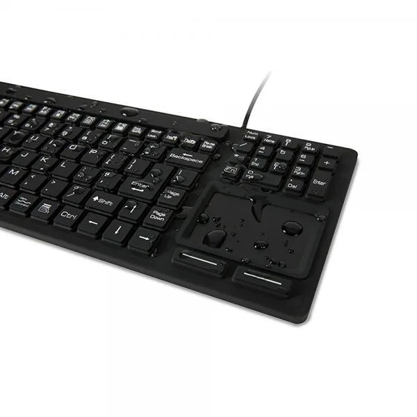 WetKeys Washable Keyboards WetKeys Washable Keyboards KBWKRC106T-BK keyboard with touchpad, 106 keys, IP66 — product photo
