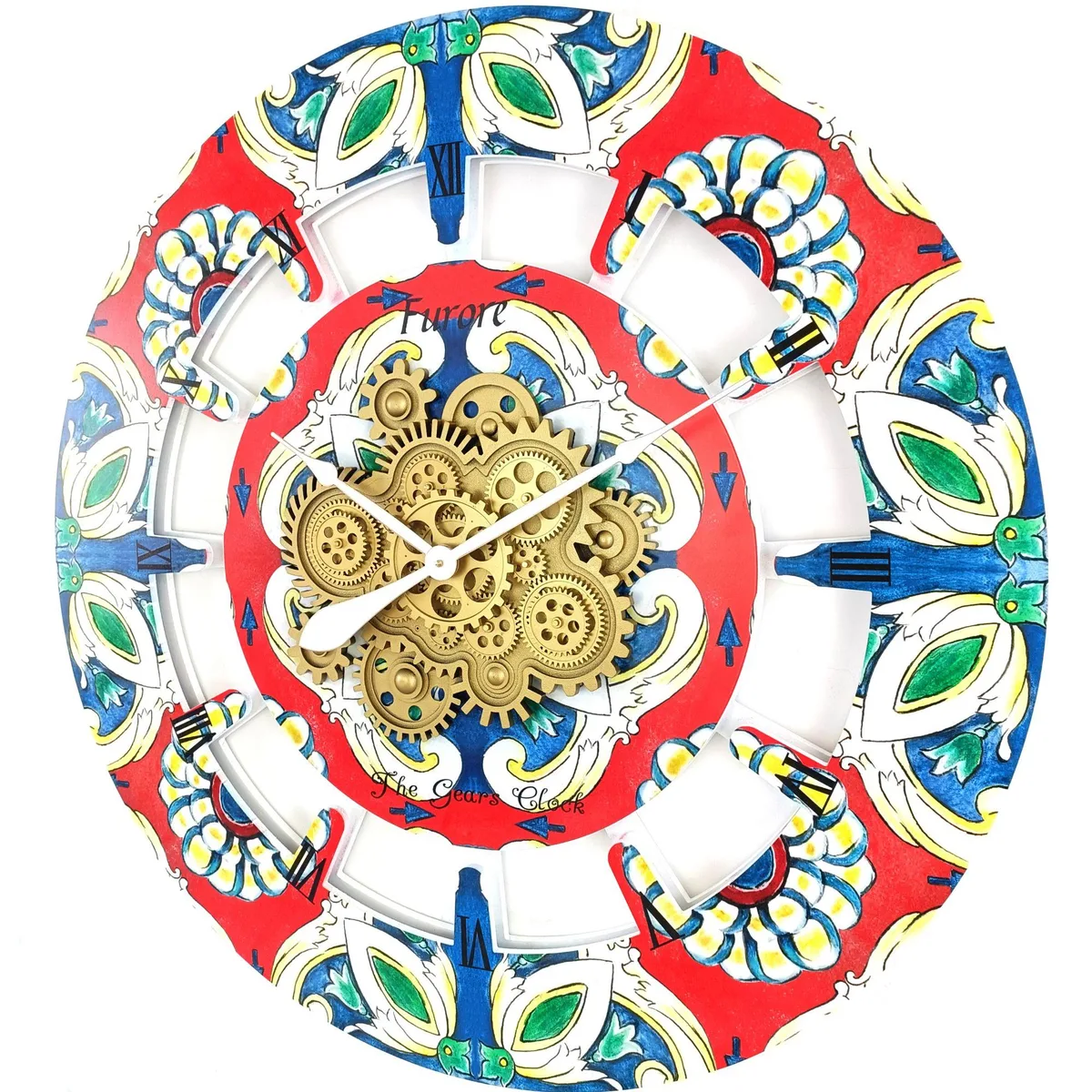 The Gears Clock The Gears Clock Italy Line 24 inch Round 36 inch Wall Clock Furore — product photo