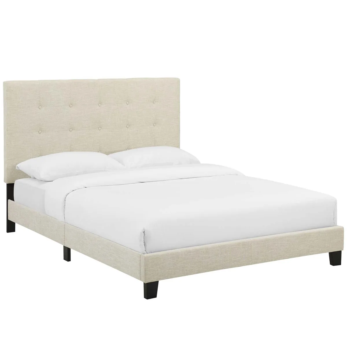 Modway Furniture Modway Furniture Melanie Full Tufted Button Upholstered Fabric Platform Bed Beige Decorative Shelving — product photo