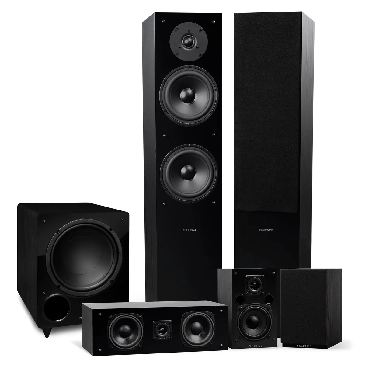 Fluance Fluance SX51BR Elite 5.1 Home Theater Speaker System Black Ash — product photo