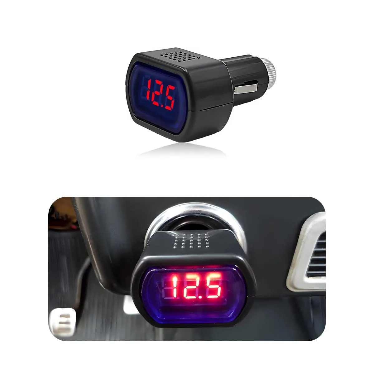 Gasedin Car LED Display Voltmeter DC 12V 24V — product photo