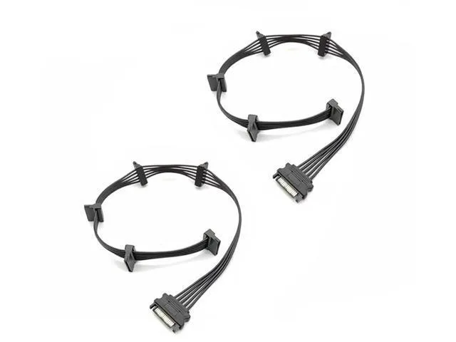 Manw Manw 2 Pack 21 Inches 15Pin SATA to 5-Port SATA Power Splitter Extension Cable — product photo