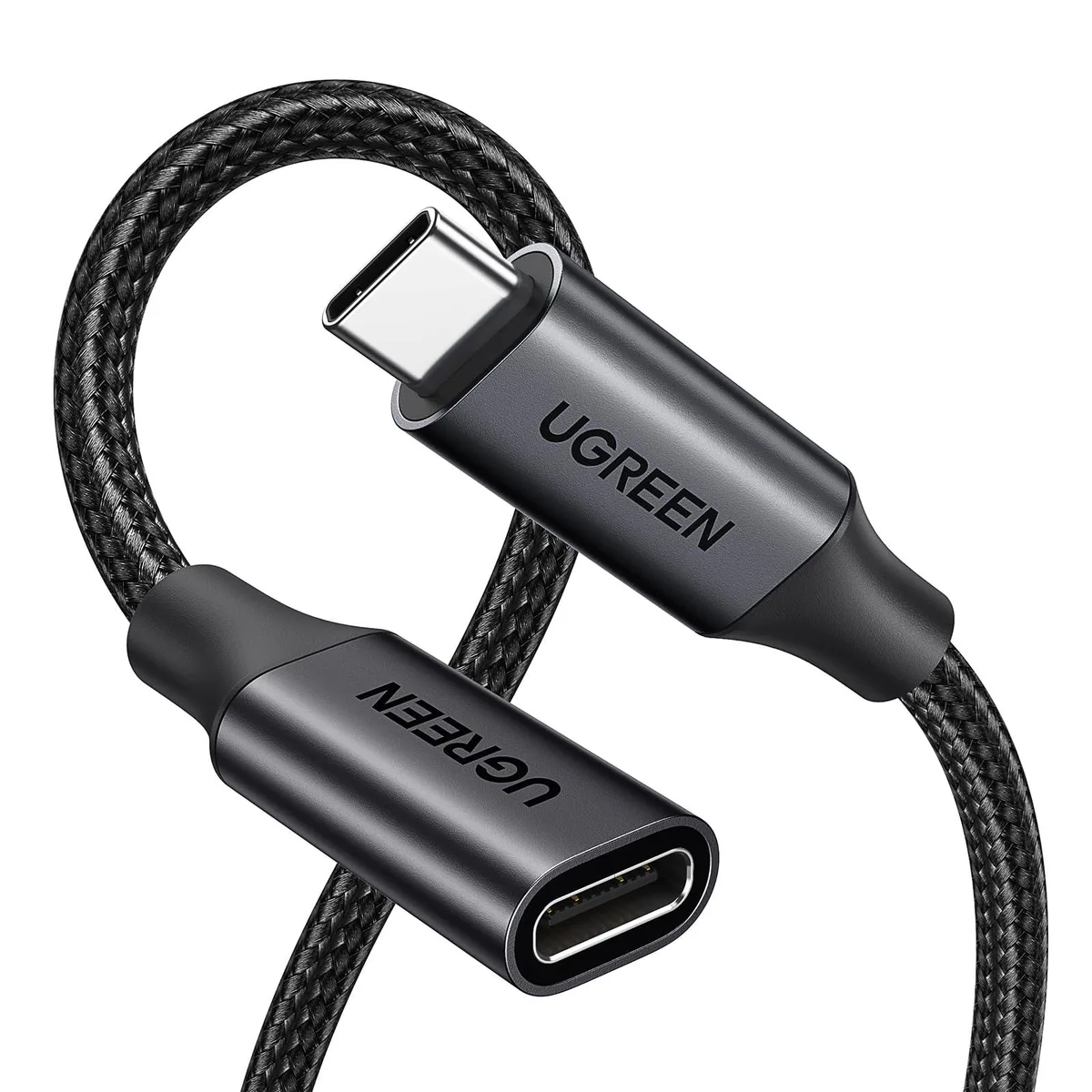 Vszerda Vszerda USB C extension cable 1.5 ft 10 Gbps 100 W 4K 60 Hz black braided — product photo