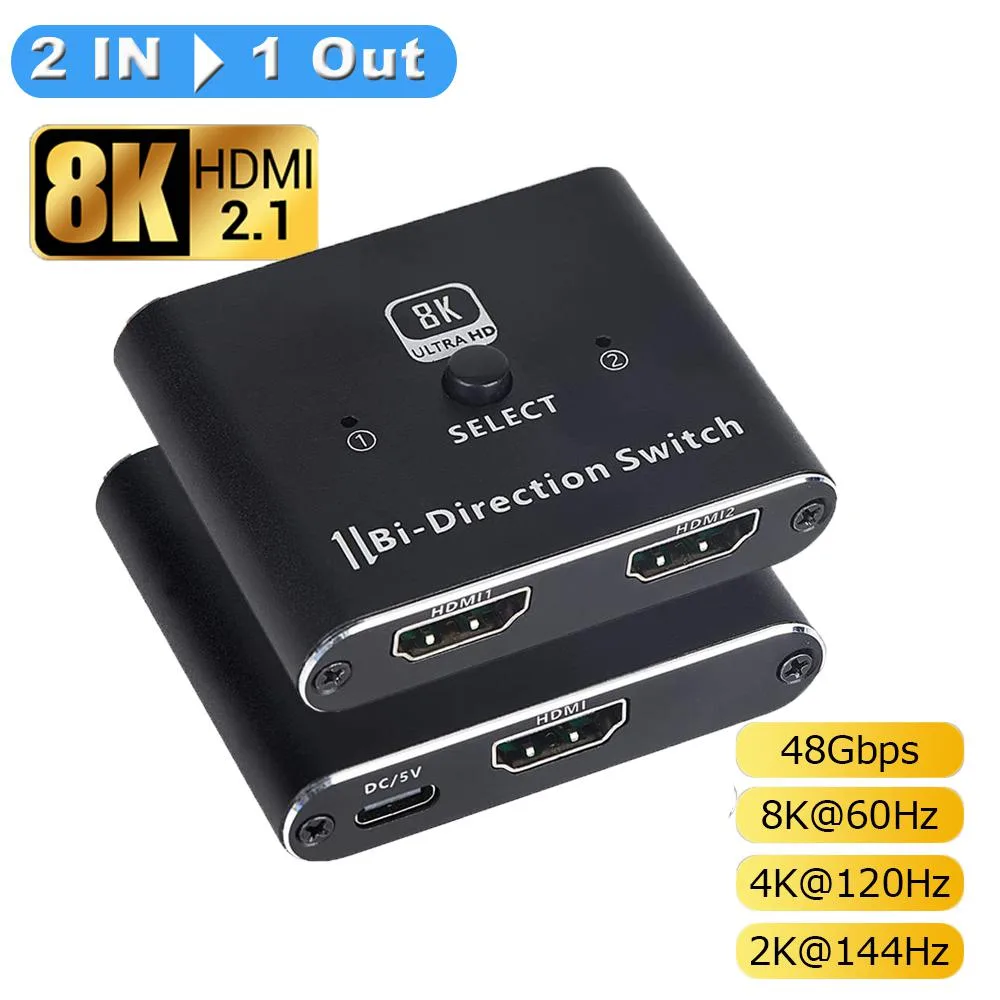 LUOM LUOM OZ8AB 8K HDMI 2.1 Bi-Directional Switch 48Gbps 2-Port — product photo