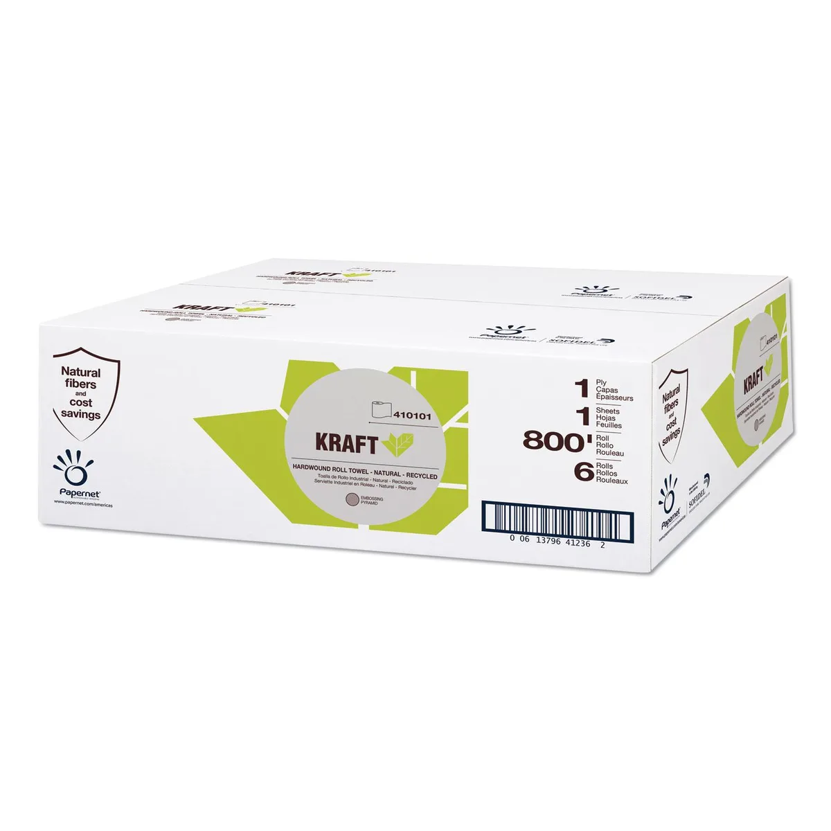 SOFIDEL AMERICA SOFIDEL AMERICA Papernet Heavenly Soft Paper Towel 7.8" x 800 ft Brown 6 Rolls/Carton 410101 — product photo