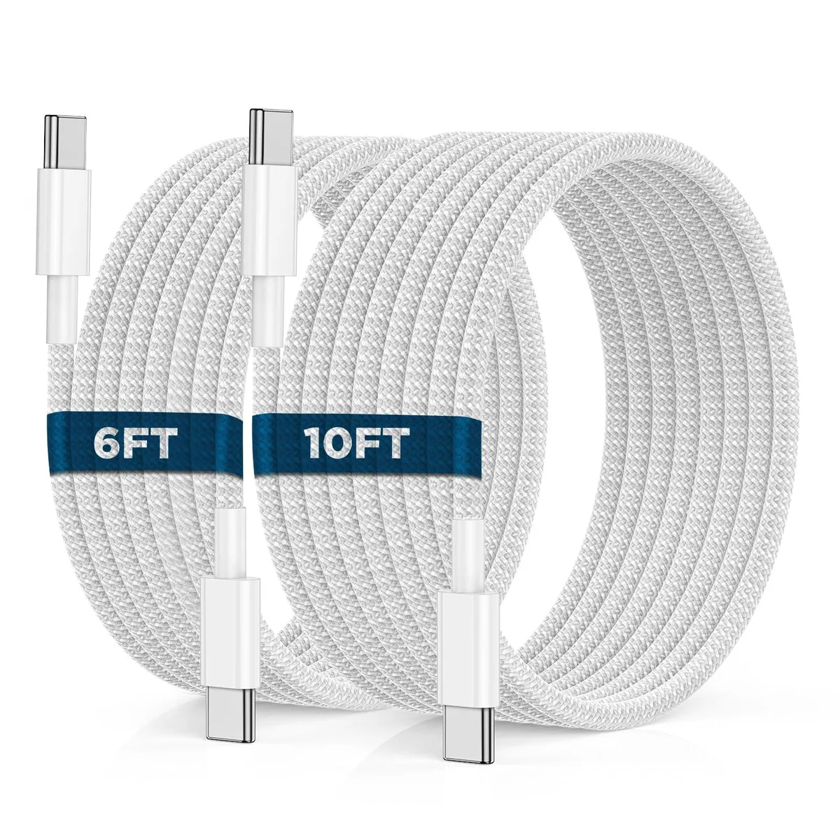 UCALMA USB C to USB C Cable 10ft 60W White — product photo