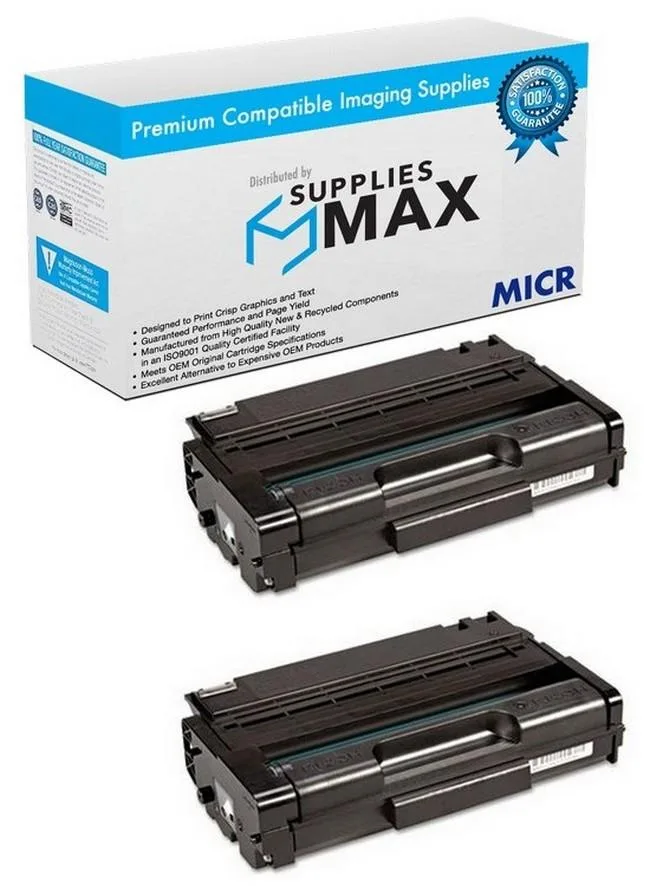 SuppliesMax SuppliesMax MICR toner cartridge 2-pack 5000 pages Lanier SP-3400/3410 — product photo