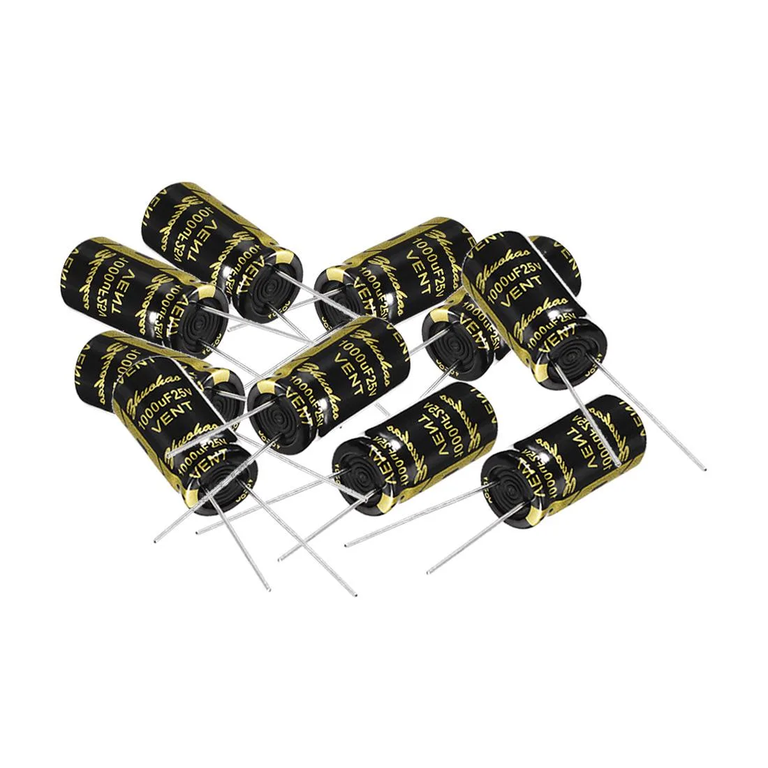 Unique-Bargains Unique-Bargains Aluminum Radial Electrolytic Capacitor 1000uF 25V 10x20mm Black 10pcs — product photo