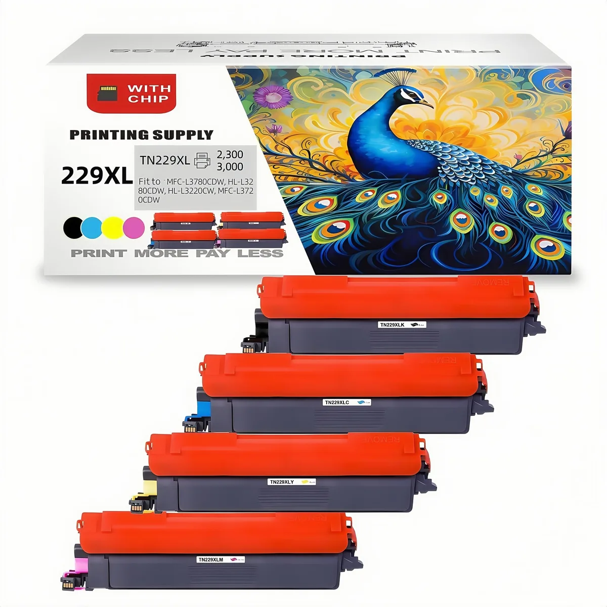 Aster Graphics Inc Aster Graphics Inc TN229XL 4PK BKCMY toner cartridge — product photo