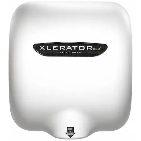 White automatic hand dryer with smooth finish, surface mount