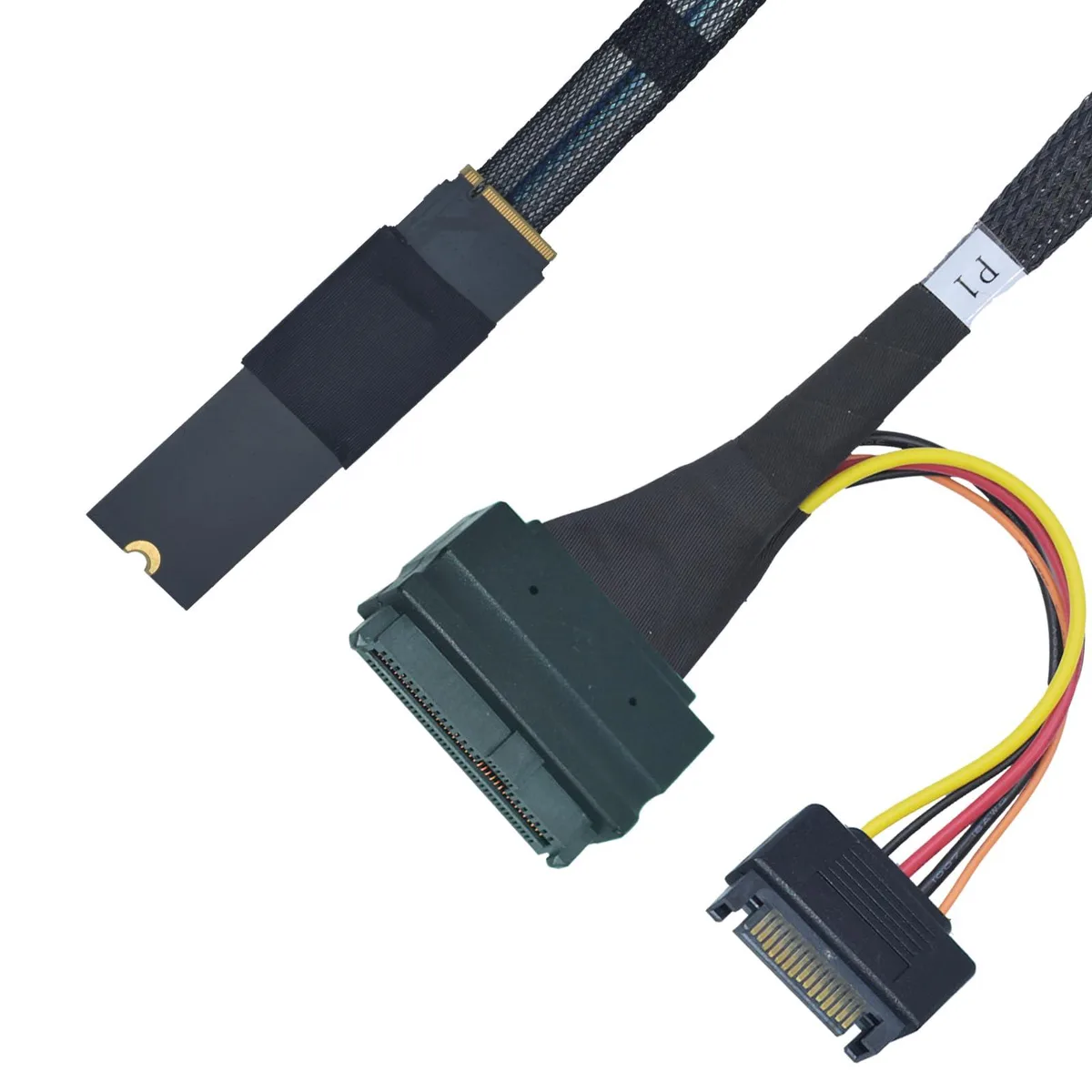 LetLinkSo LetLinkSo LLS-CB-1MT1UT-01 PCIe 5.0 M.2 to U.2 Adapter Left Exit 1.6ft — product photo