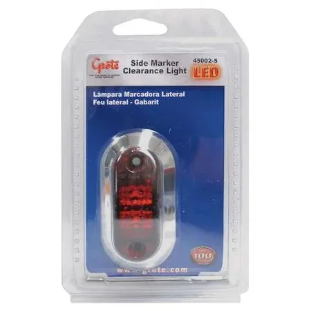 Red oval LED clearance lamp with screw-mount polycarbonate housing