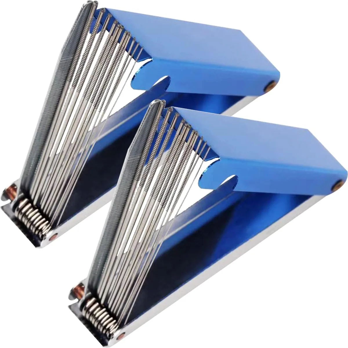 Two aluminium torch tip cleaners with 12 stainless steel wires and built-in file