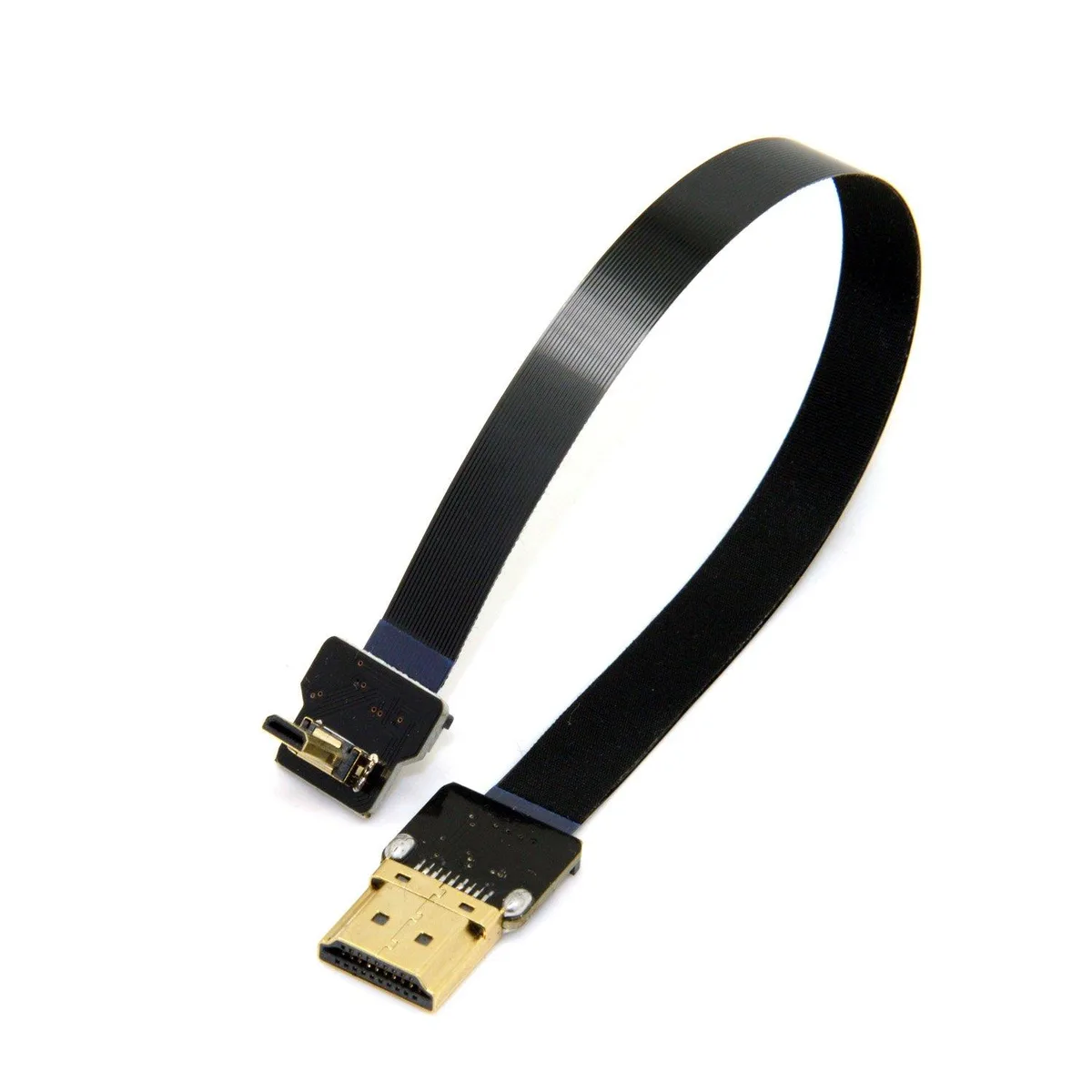 LORDWORLD LORDWORLD FPV Micro HDMI Male to HDMI Male FPC Flat Cable 50cm 90 Degree Down Angled — product photo