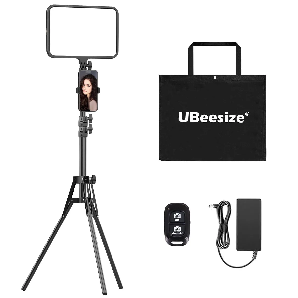  Neewer UB-1FZJ13BK 13" LED Video Light Kit with 65" Tripod and Phone Holders — product photo