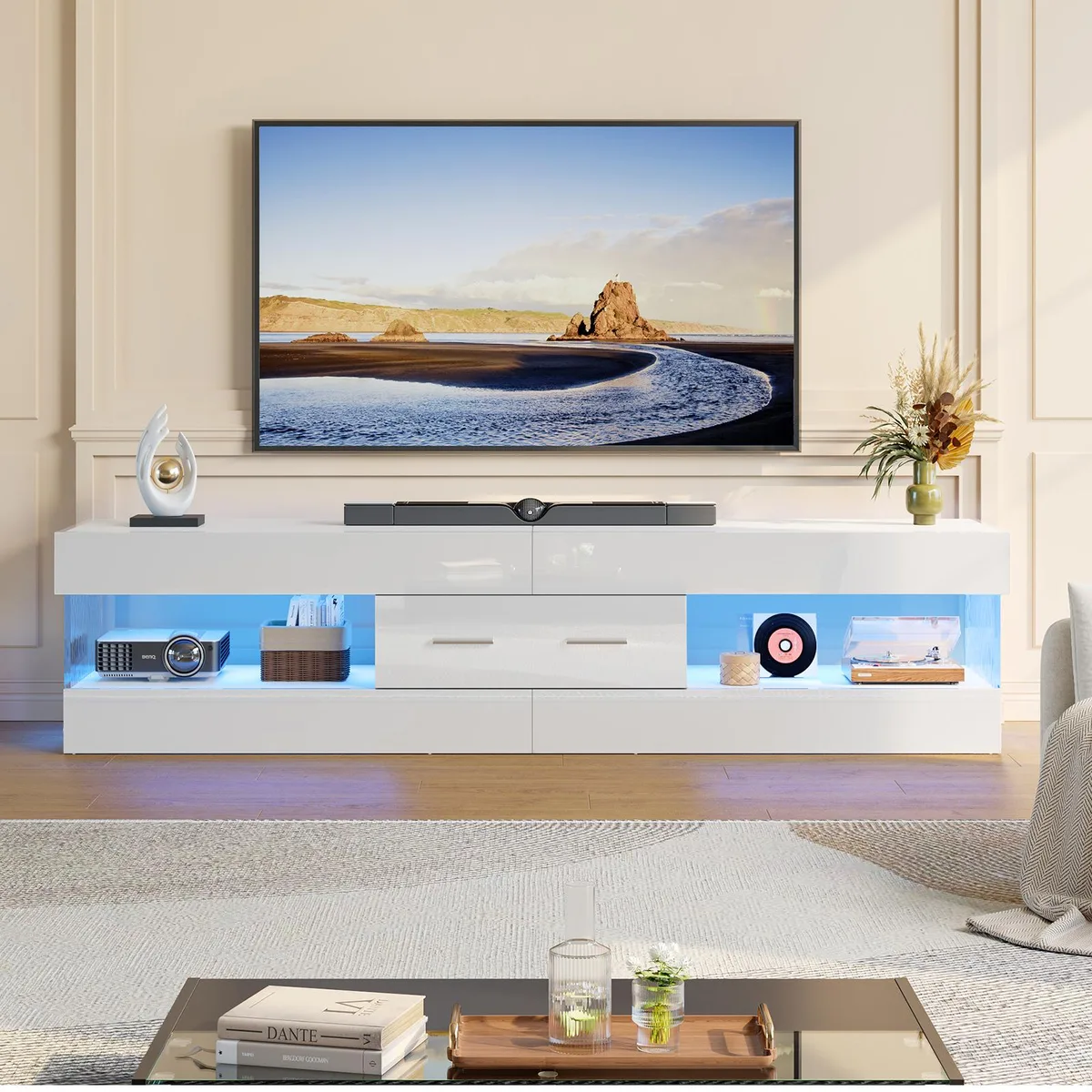 Bestier Bestier 67 Inch TV Stand for 75 Inch TVs Bright White — product photo