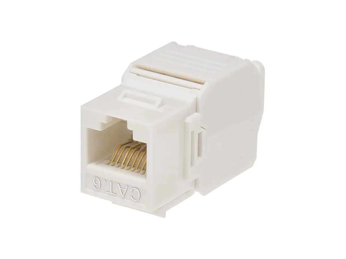Monoprice Inc. Monoprice 115656 Cat6 RJ45 Toolless 180-Degree Keystone Jack White — product photo
