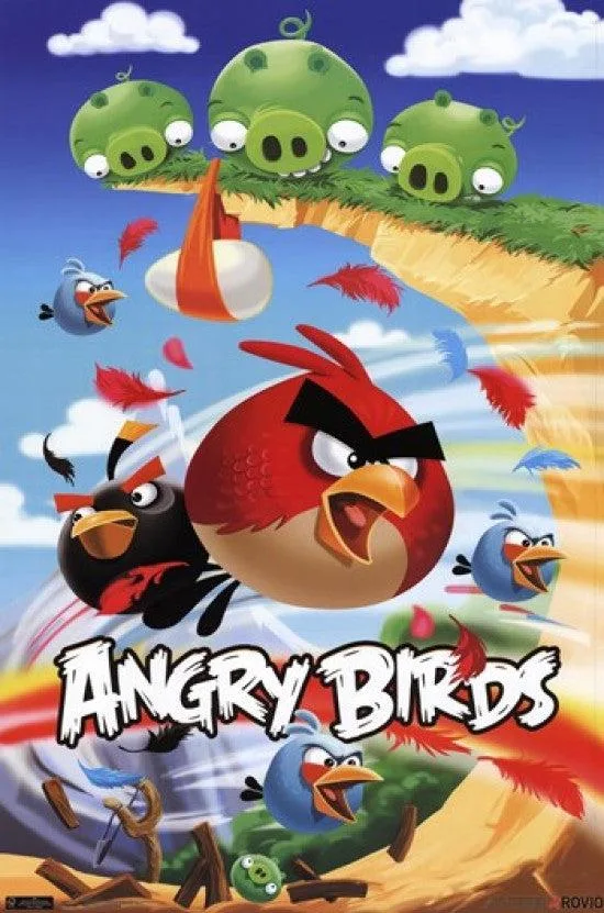 Angry Birds Attack poster print 24 by 36 inches on heavy paper
