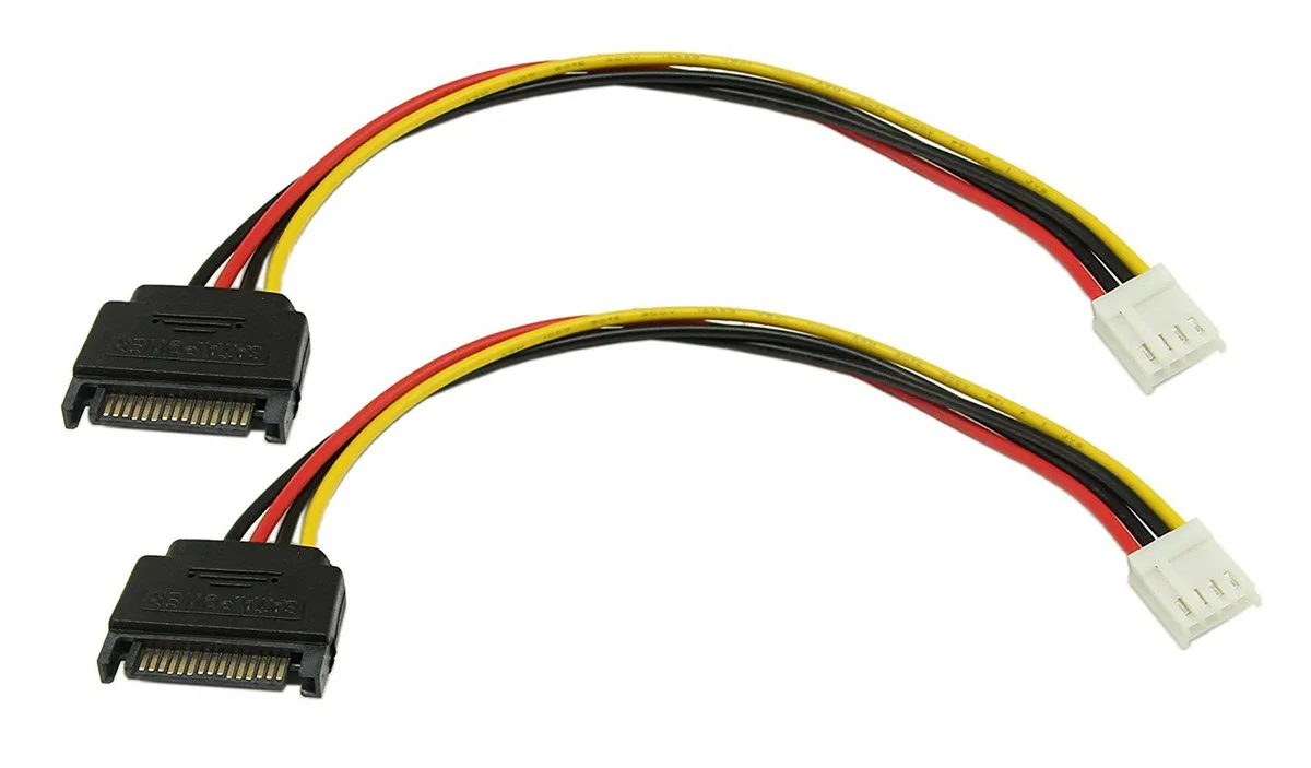 Vszerda Vszerda 8541686762 4 Pin Floppy to 15 Pin SATA Power Cable 2-Pack — product photo
