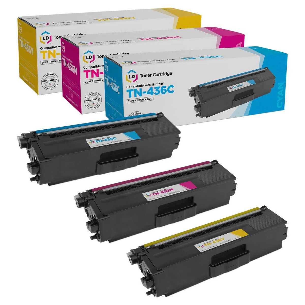 LD Products LD Products TN-436 Super High Yield Cyan Magenta Yellow 3-Pack ink cartridge — product photo