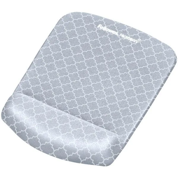 FELLOWES FELLOWES 9549701 PlushTouch Mouse Pad Wrist Rest Gray Lattice 25mm — product photo