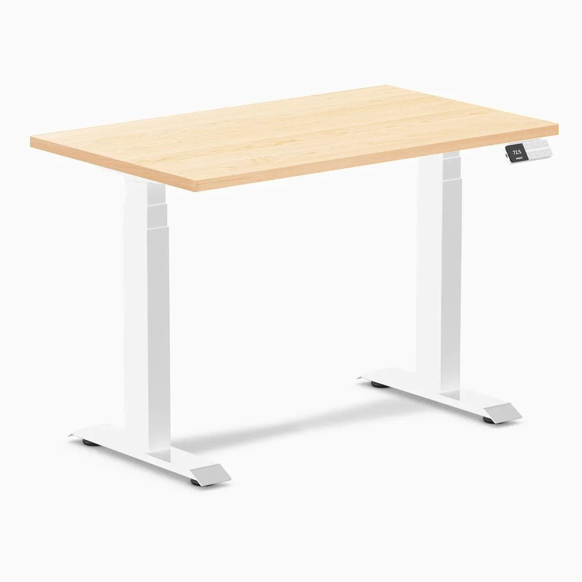 Desky Desky Dual Mini Hardwood Sit Stand Desk Maple 40 x 24 in White — product photo