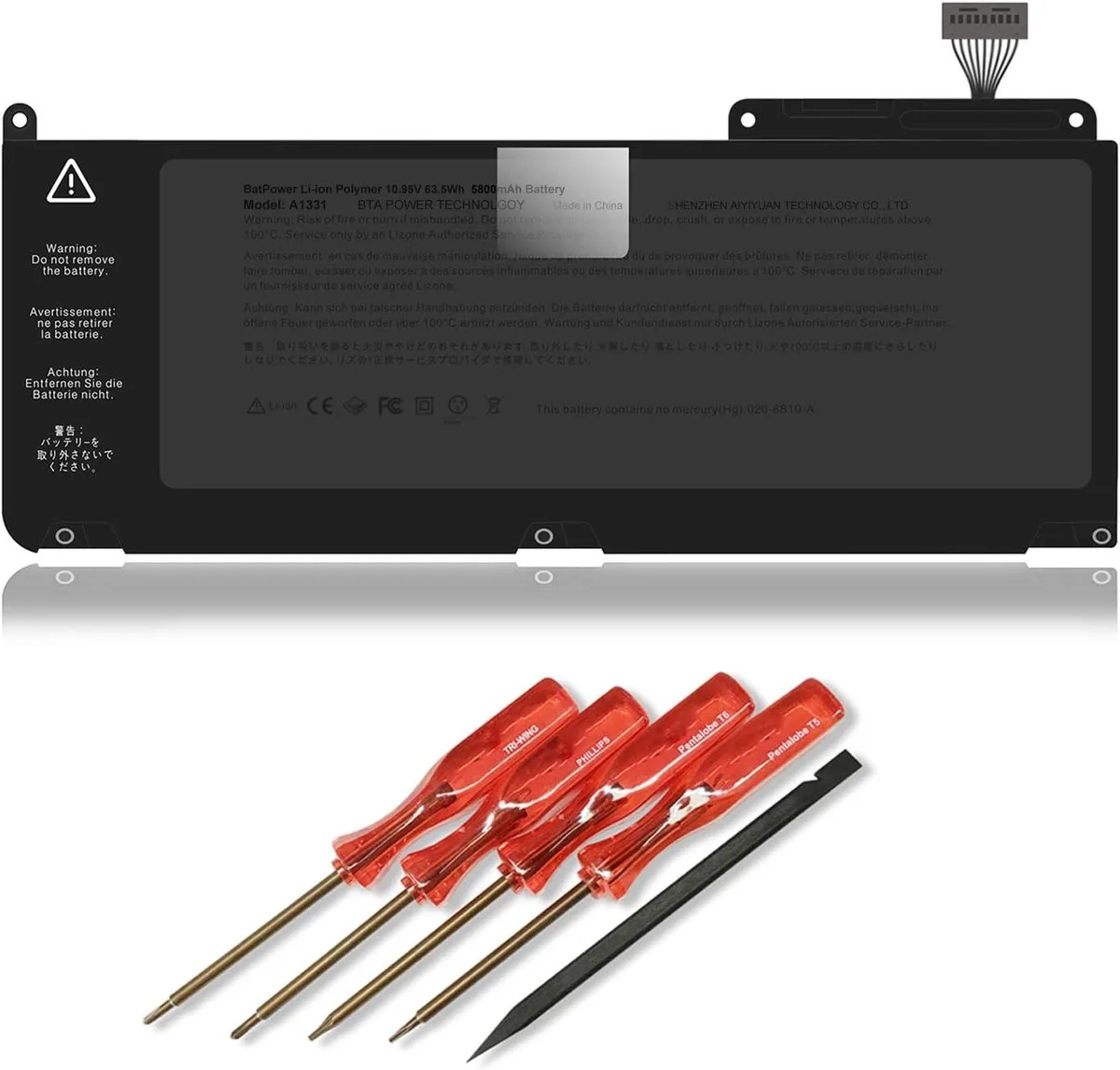 myVolts myVolts BatPower A1331 63.5Wh laptop battery for MacBook Pro 13 A1342 — product photo