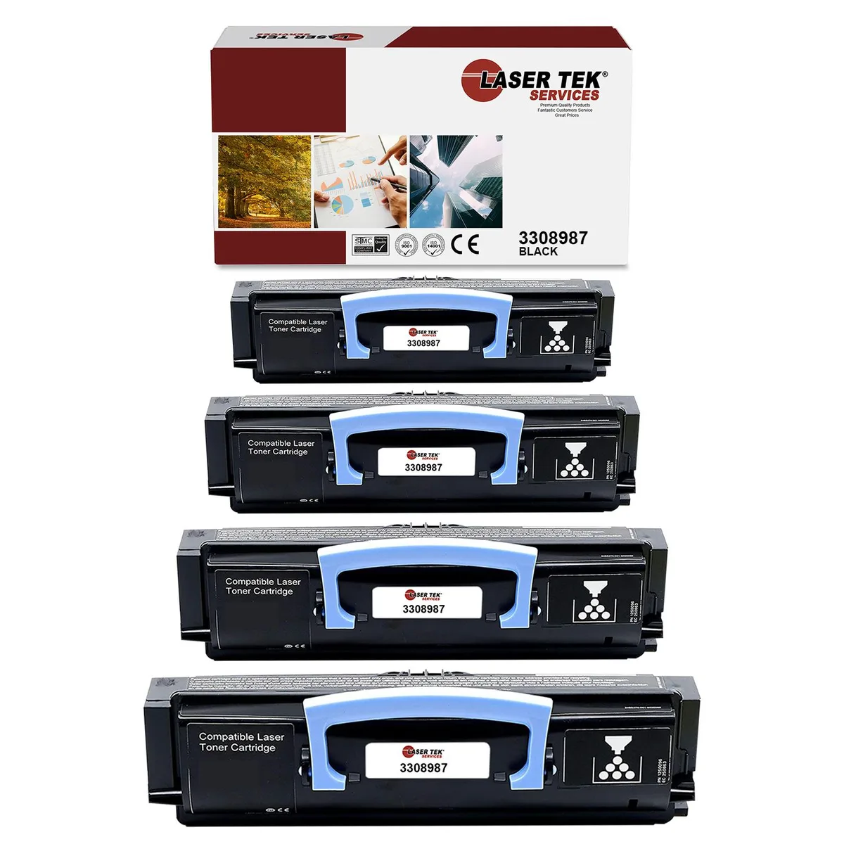 Laser Tek Services Laser Tek Services 3335 Black Toner Cartridge 3308987 Four Pack — product photo
