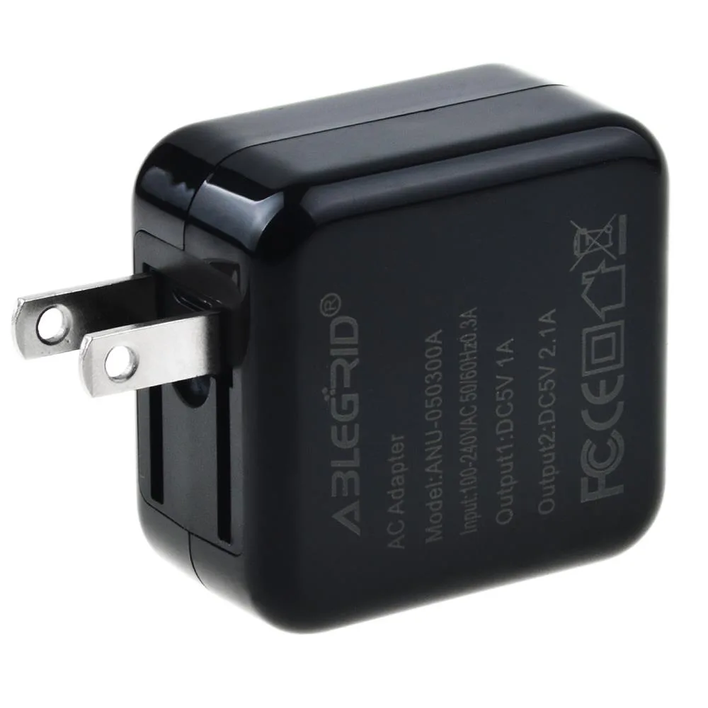 ABLEGRID ABLEGRID 5V 1A/2.1A Dual USB Power Charger video accessory — product photo