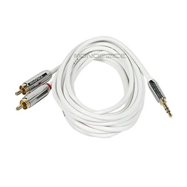Monoprice Inc. Monoprice Inc. 3.5mm Stereo Male to RCA Stereo Male 10ft White — product photo