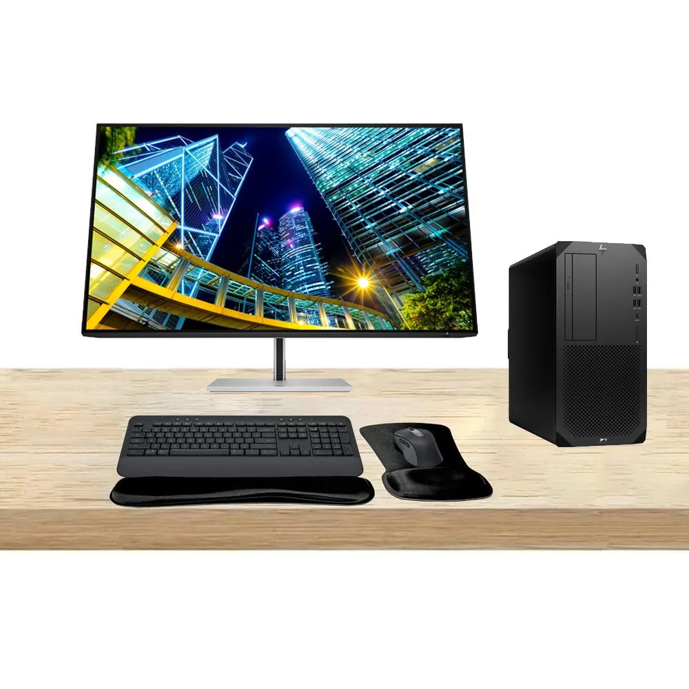 HP HP Z2 G9 Tower i7-14700 64GB DDR4 1TB SSD 1TB HDD RTX A2000 12GB 32" 4K Monitor MK650 Wireless T2U Plus WiFi — product photo