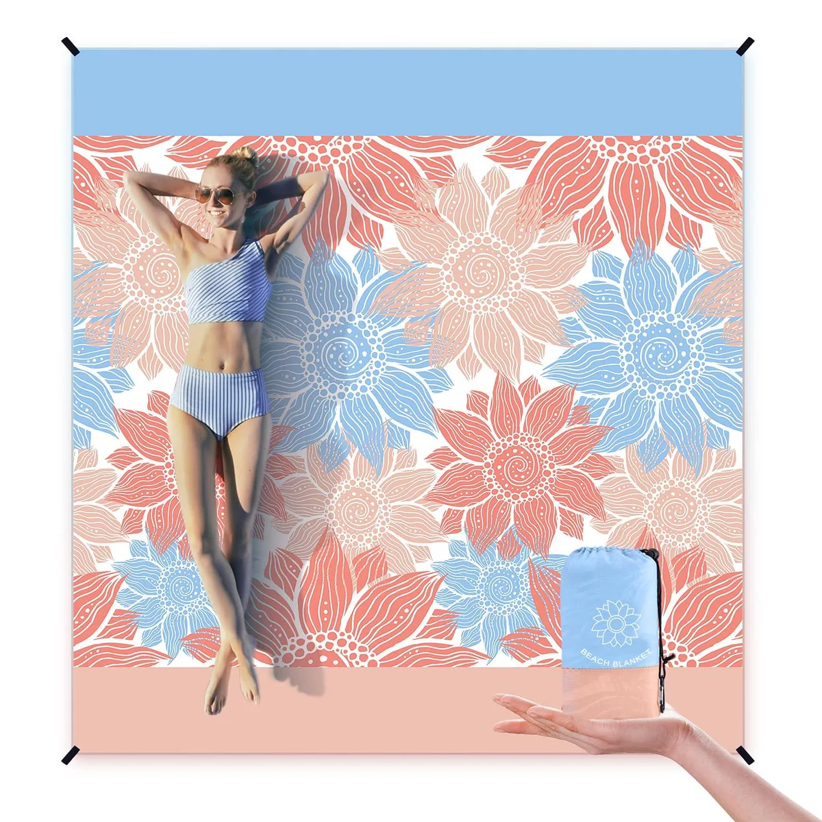  WIWIGO Beach Blanket Sandproof Extra Large 79x83 inch Waterproof Sand Free — product photo