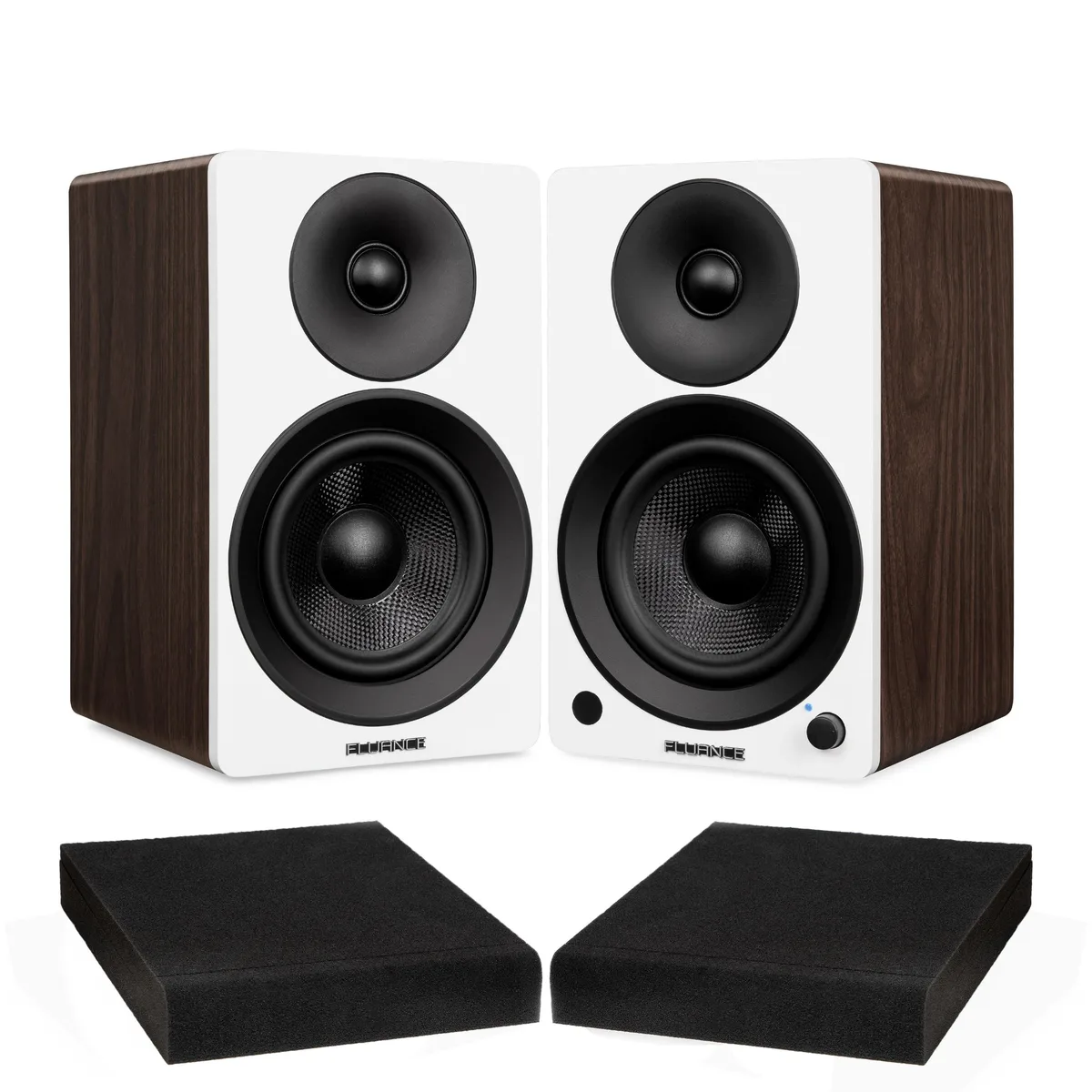 Fluance Fluance Ai41 White Walnut 2.0 Bookshelf Speakers 90W 5" Bluetooth 5.0 — product photo