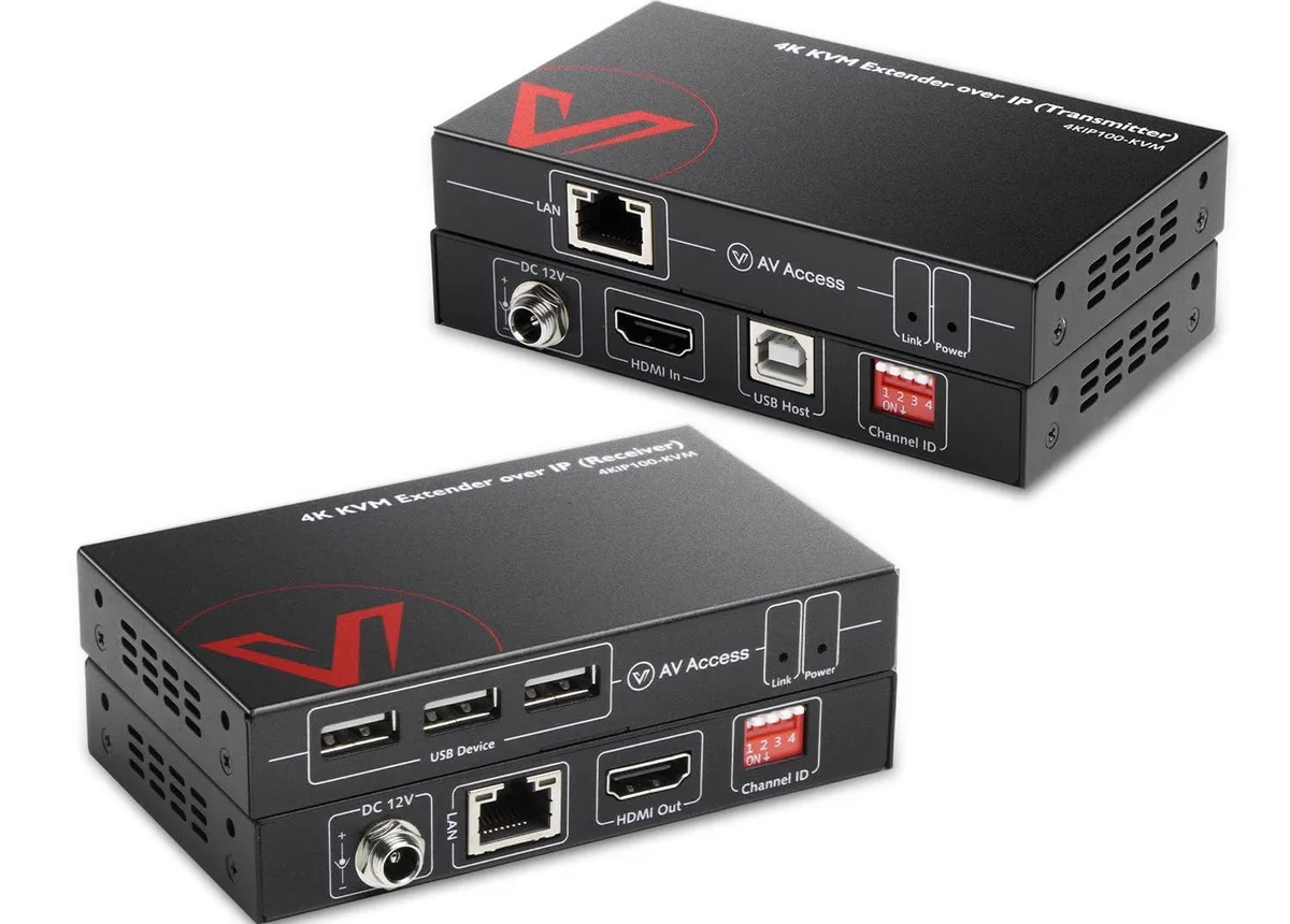 GCROWN GCROWN 4K HDMI USB KVM Extender 120M 1080P@120Hz 3 USB 2.0 Ports DIP 16 Sets — product photo