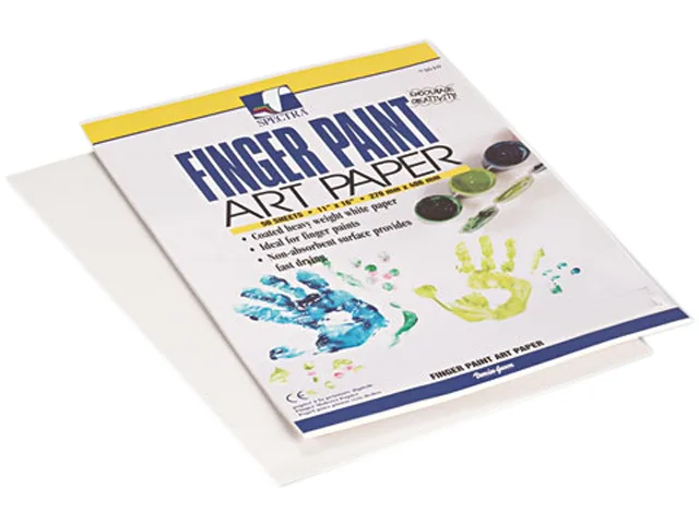 Pacon Pacon 73610 Spectra Fingerpaint Paper 60 lbs 11 x 16 White 50 Sheets — product photo