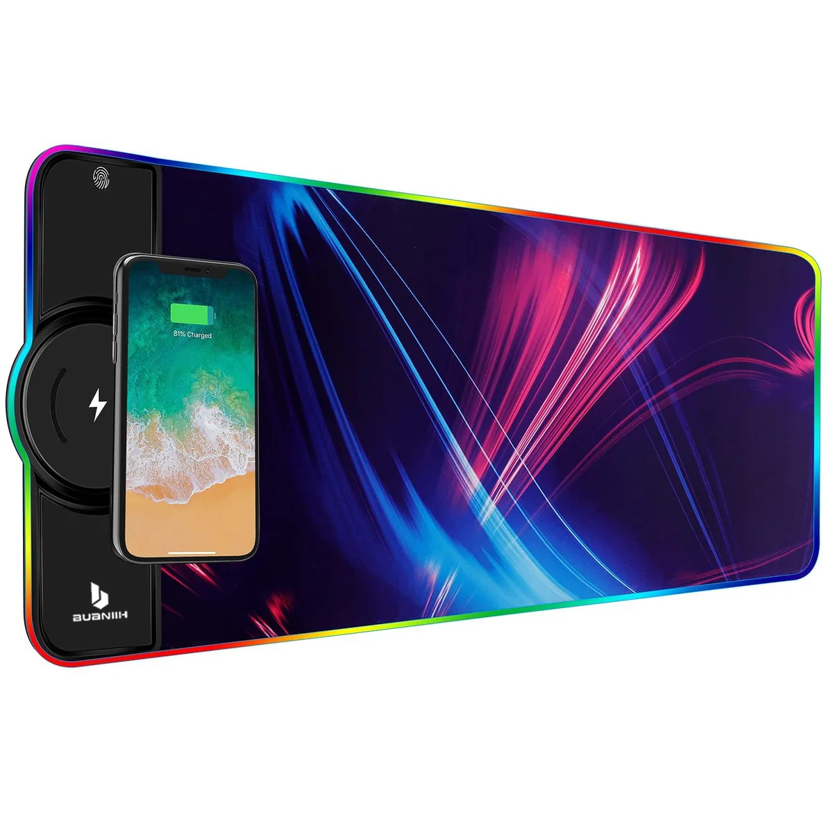 KEHIPI KEHIPI K9186 mouse pad 31.5 x 11.8 in 15W Qi 10 RGB modes — product photo